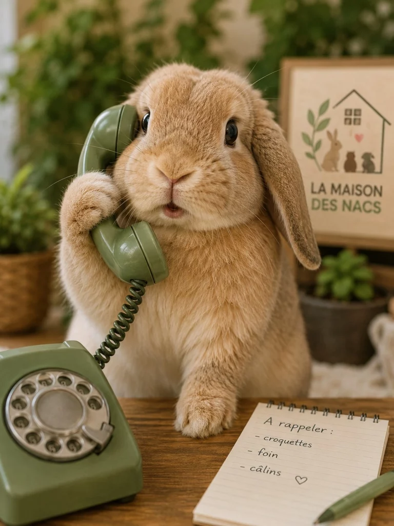 Lapin au téléphone – La Maison des Nacs