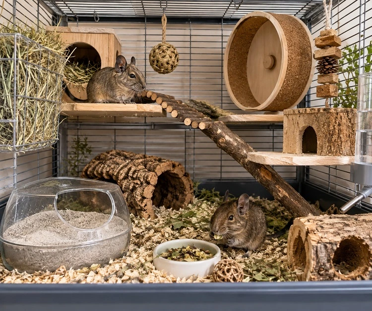 cage, habitat octodon